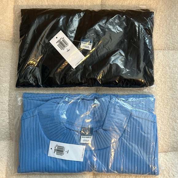 Three ribbed mock neck tank tops - white, black and light blue - Picture 3 of 5